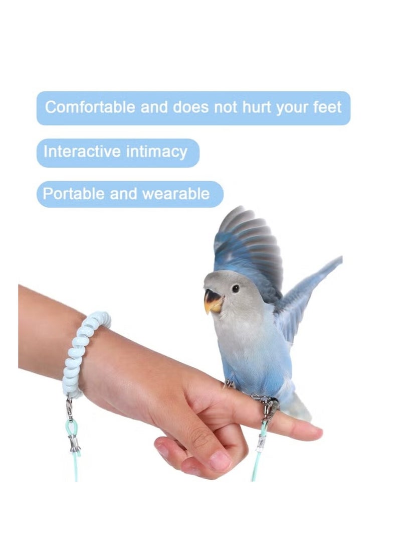 Bird Training Leash, Adjustable Parrot Flying Strap Rope Universal Flying Traction Lead Durable Outing Gadget Outdoor Training Toy for Birds, Parrot, Cockatiel, Parakeet, Lory, 3m elastic flying rope No. 6 foot ring - Image 3