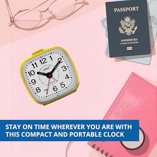 Orpat Abstract Plastic Beep Alarm Analog Clock (Yellow, 7.18 cm x 3.3 cm x 6.8 cm, TBB-137) - Image 3