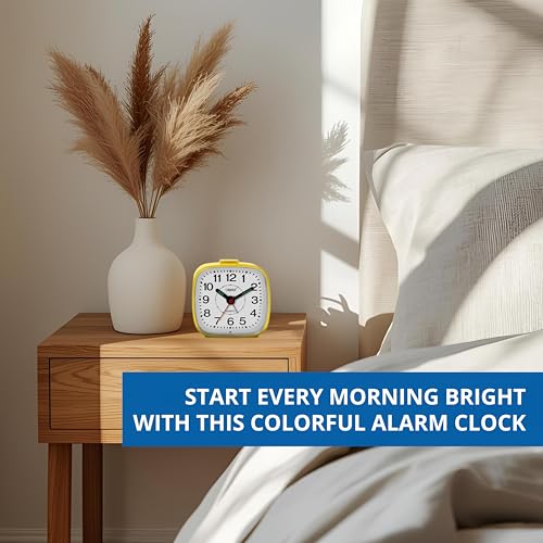 Orpat Abstract Plastic Beep Alarm Analog Clock (Yellow, 7.18 cm x 3.3 cm x 6.8 cm, TBB-137) - Image 2