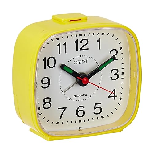 Orpat Abstract Plastic Beep Alarm Analog Clock (Yellow, 7.18 cm x 3.3 cm x 6.8 cm, TBB-137) - Image 1