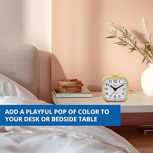 Orpat Abstract Plastic Beep Alarm Analog Clock (Yellow, 7.18 cm x 3.3 cm x 6.8 cm, TBB-137) - Image 4