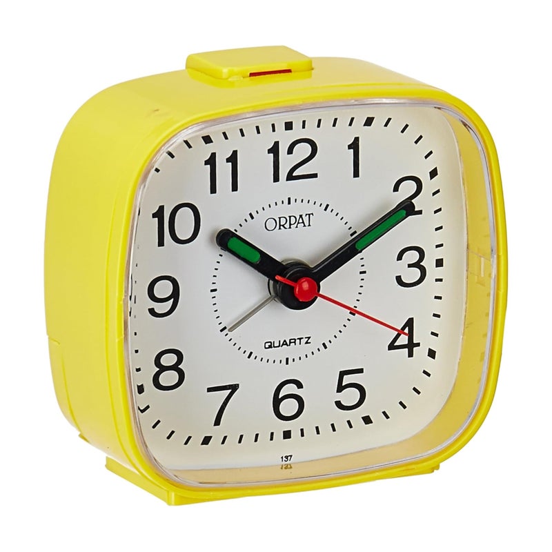 Orpat Abstract Plastic Beep Alarm Analog Clock (Yellow, 7.18 cm x 3.3 cm x 6.8 cm, TBB-137) - Image 5