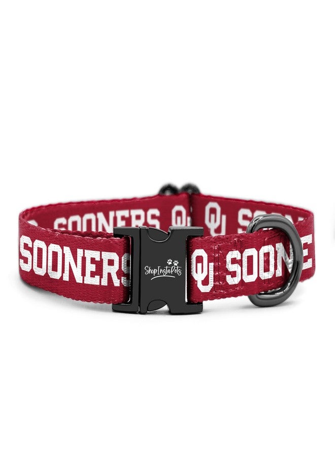 ShopInstaPets Oklahoma Sooners Collars and Leashes | Officially Licensed | Adjustable-Fits All Pets! (Small Collar) - Image 1