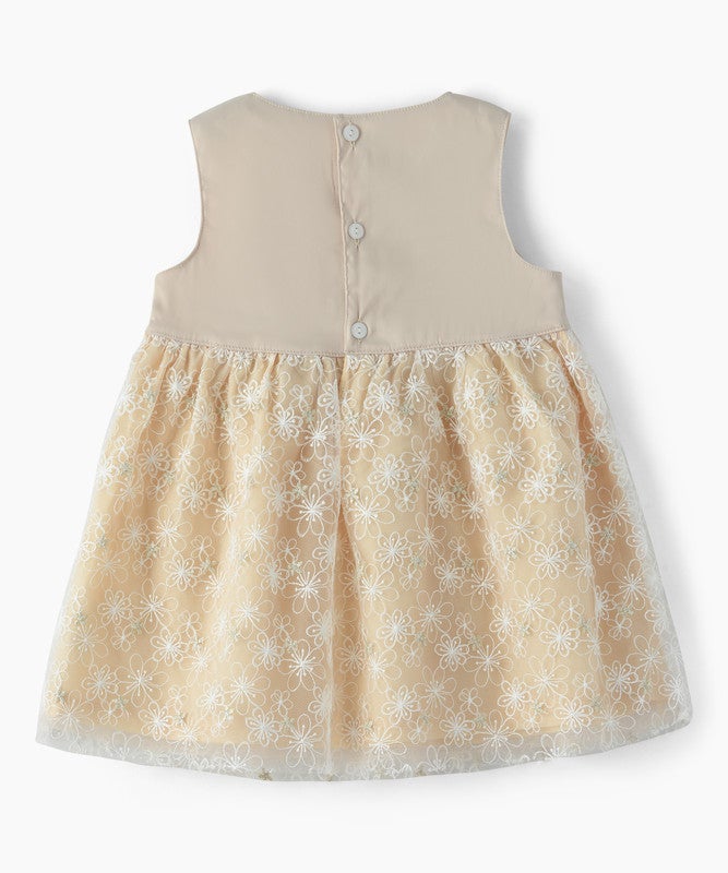Tiny Hug BABY GIRLS FLORAL LACE PARTY DRESS WITH BOW DETAIL - Image 2