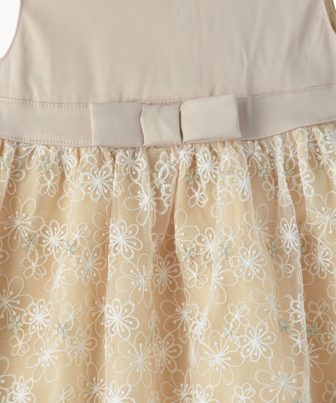 Tiny Hug BABY GIRLS FLORAL LACE PARTY DRESS WITH BOW DETAIL - Image 3