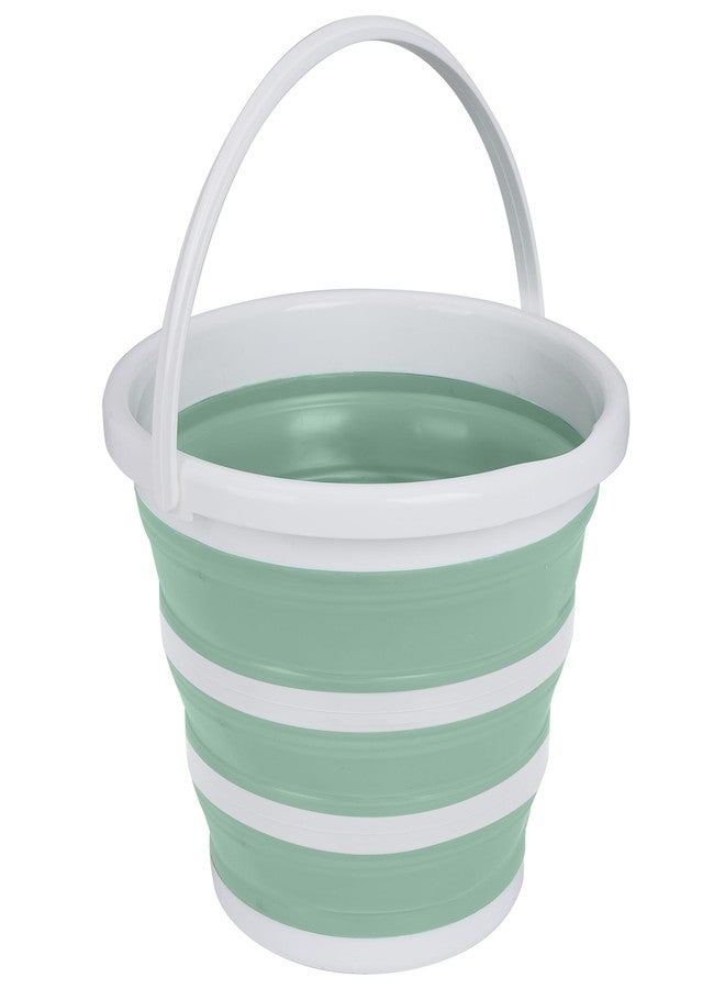 Simplify 10L Collapsible Bucket | Portable | Space Saver | Holds 10 Liters | Great for Cleaning | Boating | Camping Car Washing | Gardening | Cooler | Sage - Image 4
