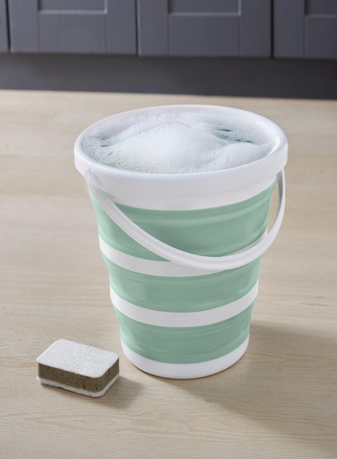 Simplify 10L Collapsible Bucket | Portable | Space Saver | Holds 10 Liters | Great for Cleaning | Boating | Camping Car Washing | Gardening | Cooler | Sage - Image 5