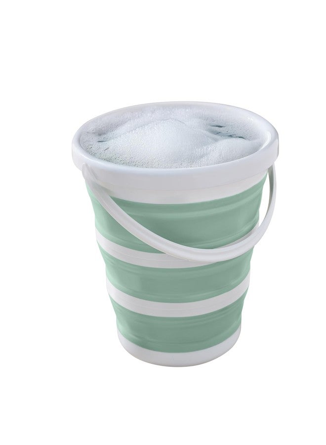 Simplify 10L Collapsible Bucket | Portable | Space Saver | Holds 10 Liters | Great for Cleaning | Boating | Camping Car Washing | Gardening | Cooler | Sage - Image 3