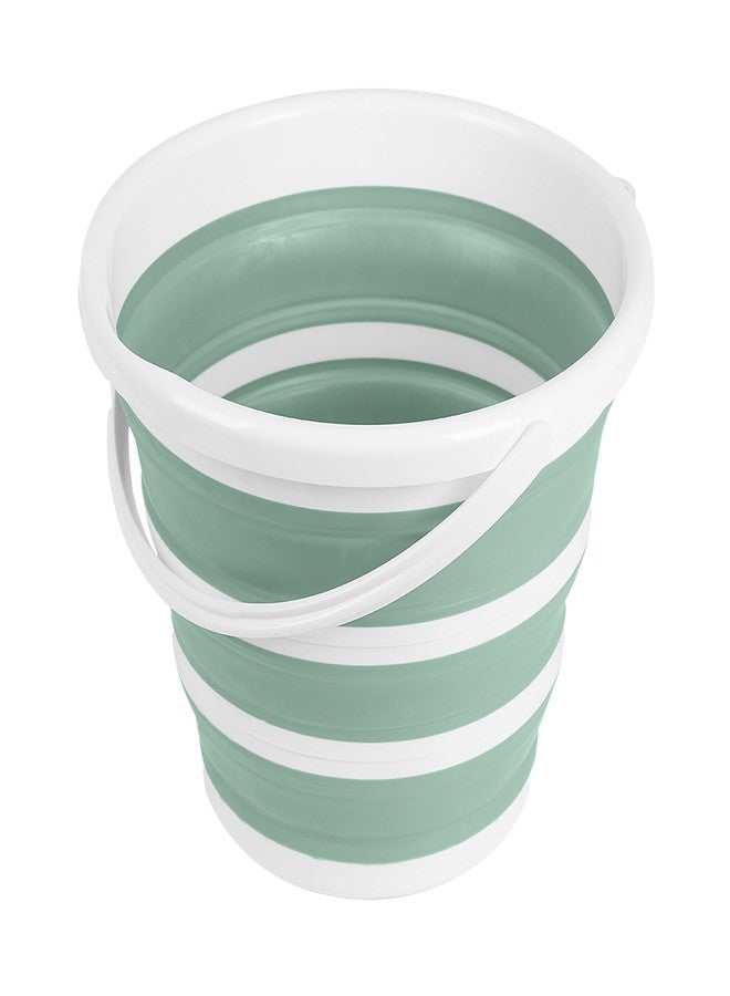 Simplify 10L Collapsible Bucket | Portable | Space Saver | Holds 10 Liters | Great for Cleaning | Boating | Camping Car Washing | Gardening | Cooler | Sage - Image 1
