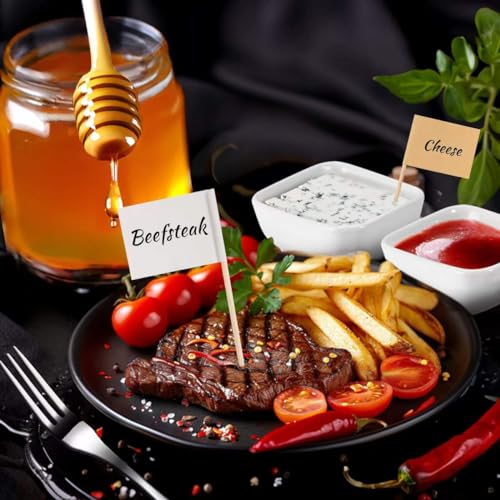 LifeMusican Charcuterie Board Accessories With 3 Oz Ceramic Dip Bowls, Wooden Handle Silver Cheese Spreader Butter Knive Set Kit, Mini Tongs, Spoons, Forks,Honey Dipper, Cocktail Picks - Image 4