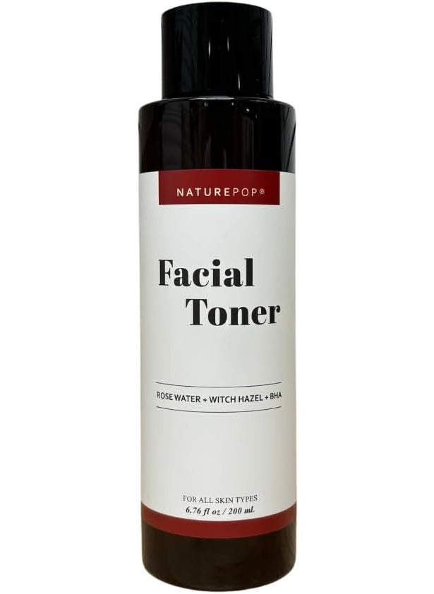Naturepop Facial Toner by NATUREPOP  Oil Free BHA Rose Water Witch Hazel and Vitamin C  Acne  Pore Sebum Control 200 mL  676 oz Made in Korea 