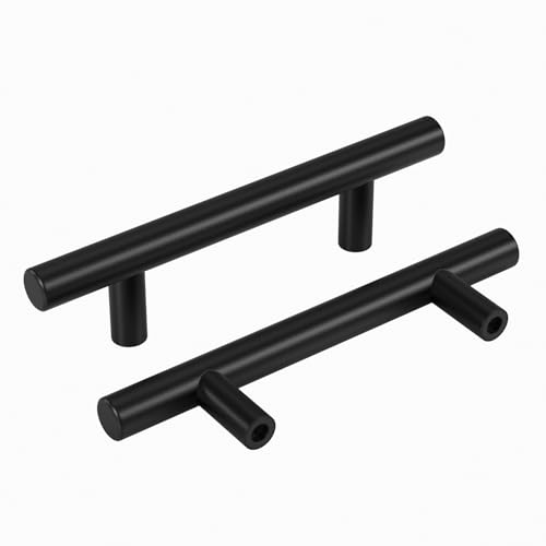 homdiy Black Cabinet Handles 30Pack 3inch Hole Center Kitchen Drawer Pulls and Knobs Stainless Steel Cabinet Hardware for Bathroom, Cupboard - Image 1