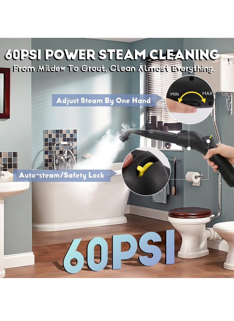 ROBAYSE Steam Cleaner with 13pcs, 2000 W, 4 Bar Steam Pressure, 1.8 Liter Tank Capacity, High Temperature Kills 99.99% of Viruses & Bacteria  - Image 3