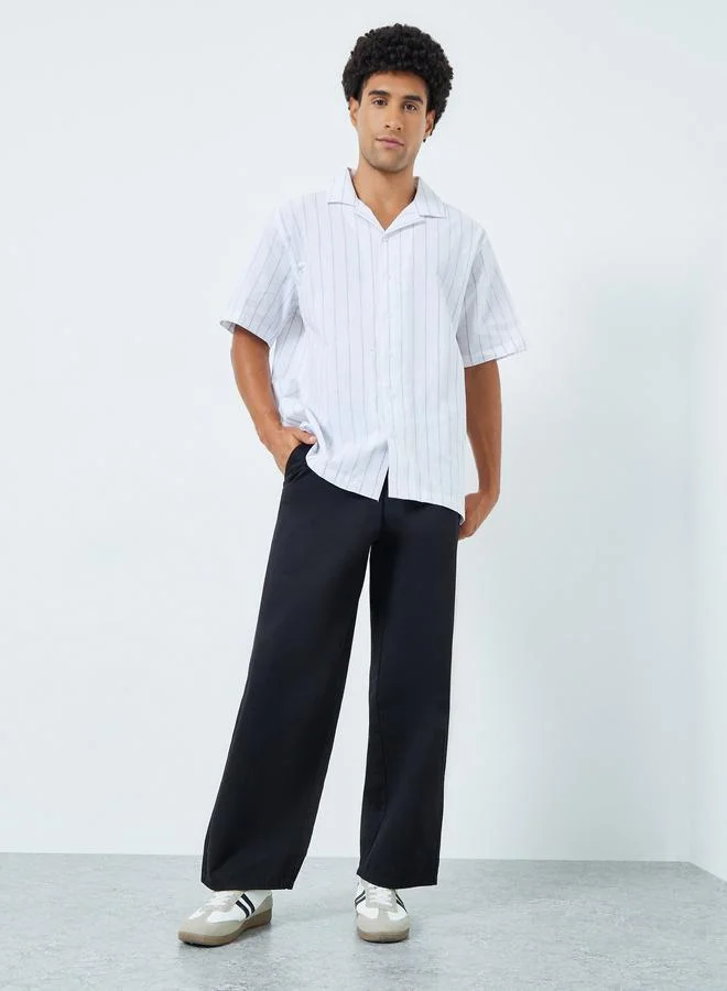 ستايلي بنطال رجالي أسود بقصة واسعة