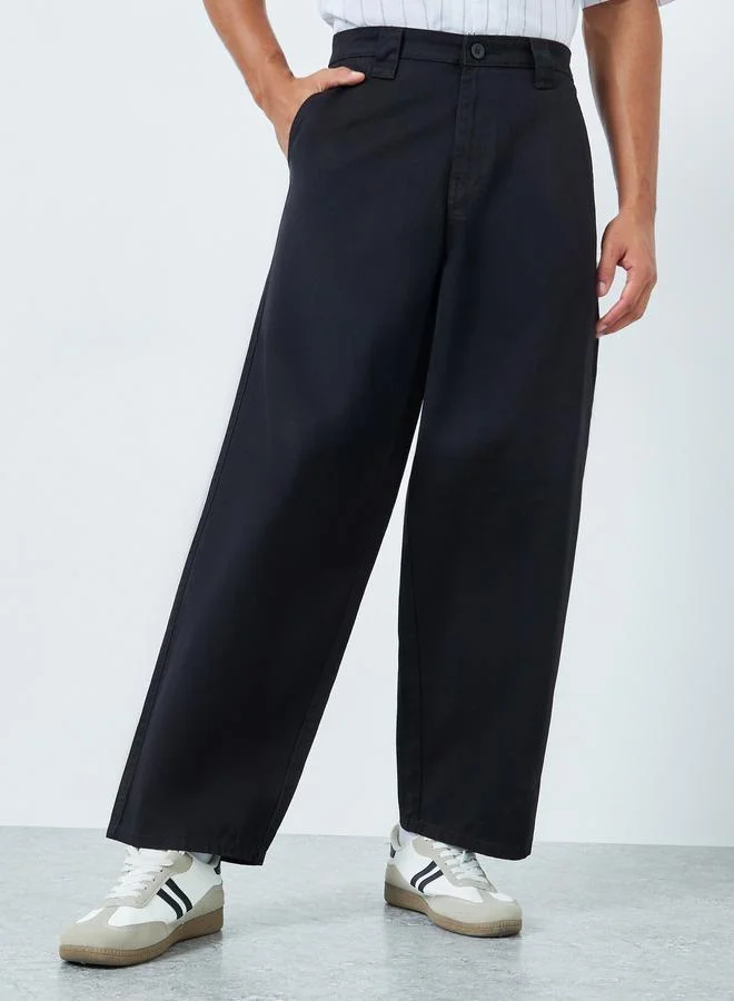 Men Black Baggy Fit Pants