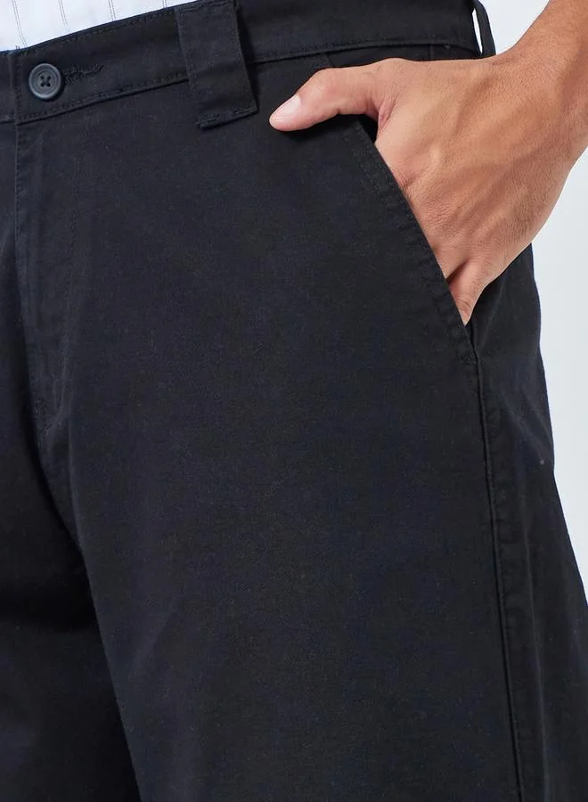 Styli  Men Black Baggy Fit Pants for Men | Best Price UAE