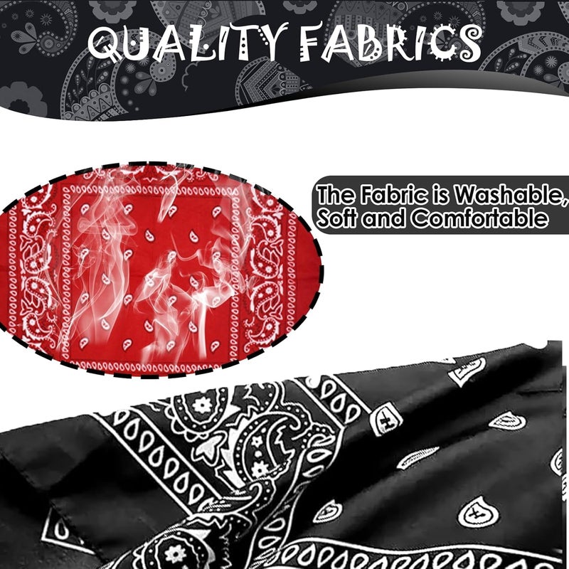 ALMEKAQUZ Multifunctional Bandana Headscarf Set - Pack of 4 (Red, Black, White, Sapphire Blue) - Image 4