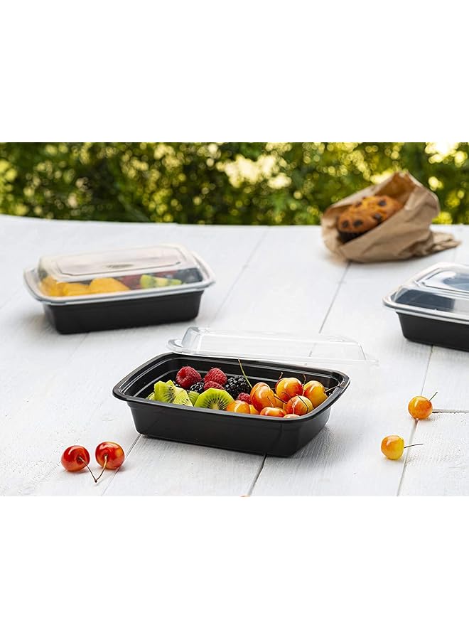 البيادر حاويات تحضير الوجبات [عبوة من 50] حجرة واحدة مع أغطية، حاويات تخزين طعام، صندوق بينتو، خالية من مادة BPA، قابلة للتكديس، آمنة للاستخدام في الميكروويف/غسالة الأطباق/الفريزر (32 أونصة) - Image 5