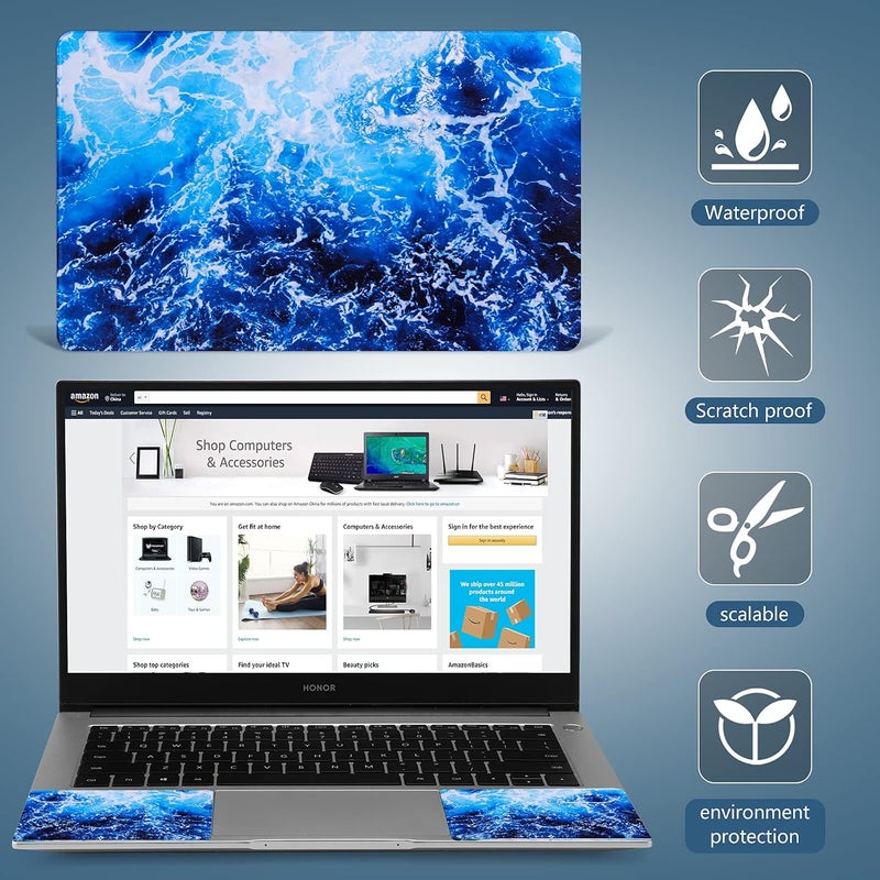 ICOLOR Laptop Skin Sticker Decal 12 13 13.3 14 15 15.4 15.6 inch Personalized Universal Notebook Vinyl Skin Stickers Cover Art Decal Computer Protector (Blue Ocean) - Image 5