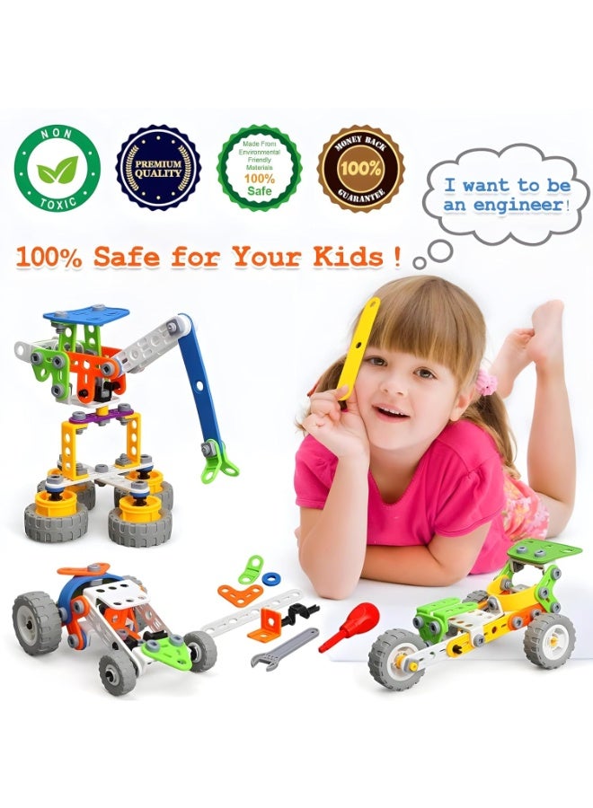 حديقة الألعاب مجموعة مكعبات بناء STEM 10 في 1، مكونة من 167 قطعة، للأطفال من سن 3 إلى 12 عامًا، لعبة بناء تعليمية للأولاد والبنات، مشاريع هندسية تعليمية إبداعية، مجموعة هدايا عيد ميلاد للأطفال الكبار، مكعبات نماذج ممتعة يمكنك صنعها بنفسك - ابنِ نموذجًا واحدًا في كل مرة. - Image 2
