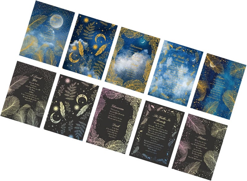 Scrapbooking Paper Decorative Journaling Paper Unique Star Moon Pattern DIY Craft Supplies for Card Making Photo Albums 15 Sheets 6 Designs Premium Quality (Type 2) - Image 5