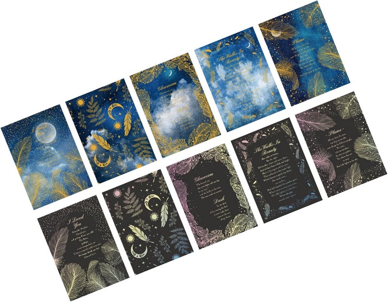 Scrapbooking Paper Decorative Journaling Paper Unique Star Moon Pattern DIY Craft Supplies for Card Making Photo Albums 15 Sheets 6 Designs Premium Quality (Type 2) - Image 2