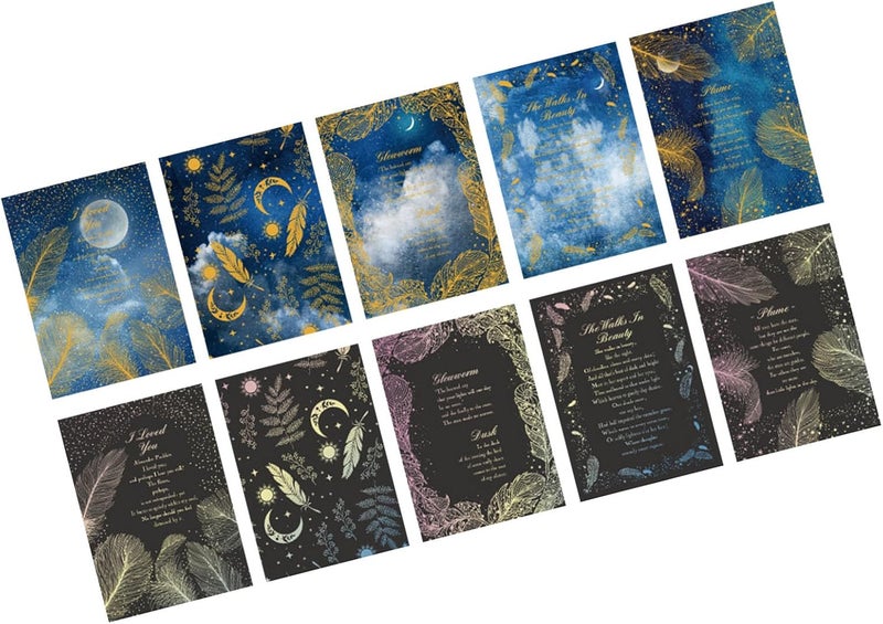 Scrapbooking Paper Decorative Journaling Paper Unique Star Moon Pattern DIY Craft Supplies for Card Making Photo Albums 15 Sheets 6 Designs Premium Quality (Type 2) - Image 3