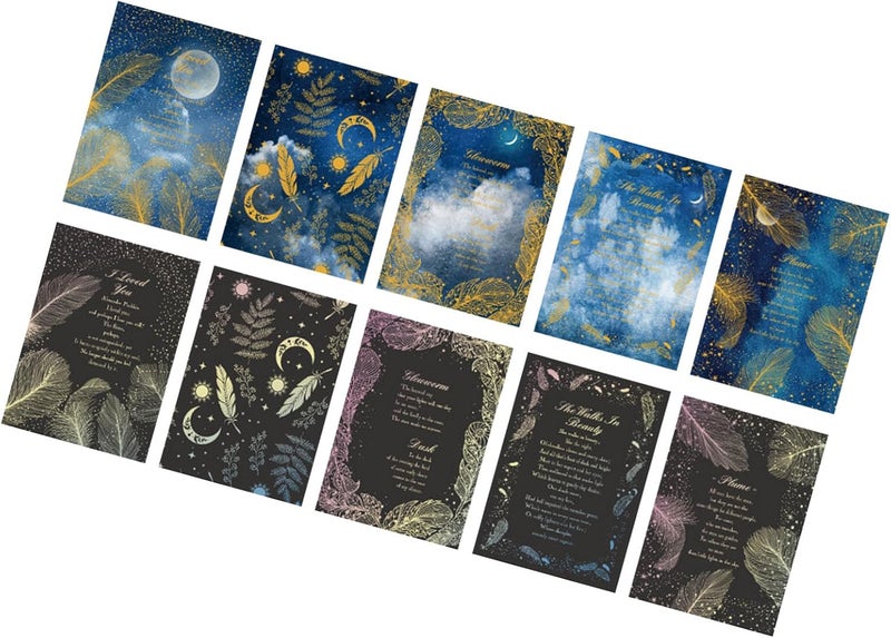 Scrapbooking Paper Decorative Journaling Paper Unique Star Moon Pattern DIY Craft Supplies for Card Making Photo Albums 15 Sheets 6 Designs Premium Quality (Type 2) - Image 4