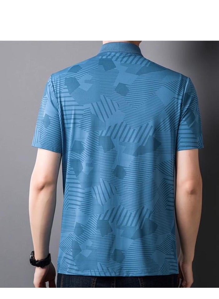 Men's Cool Breathable Quick Drying T-Shirt Short Sleeved Polo Shirt - Image 2