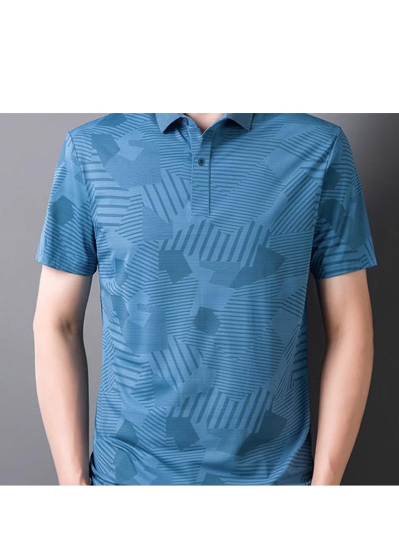 Men's Cool Breathable Quick Drying T-Shirt Short Sleeved Polo Shirt - Image 3
