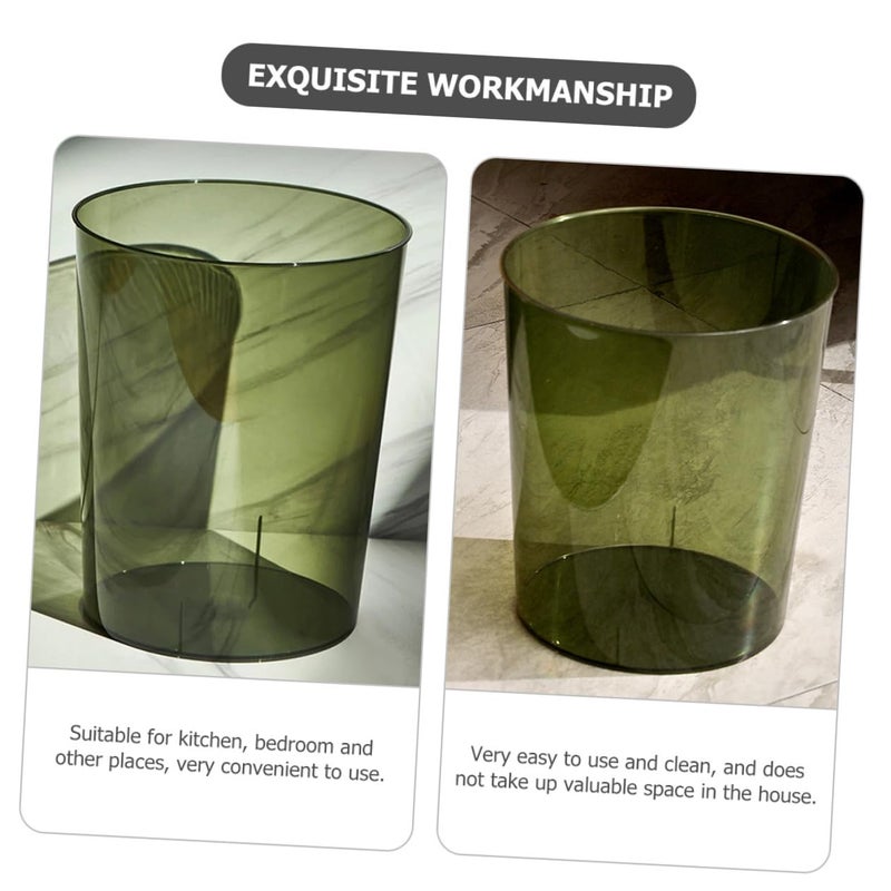 Clear Small Trash Bin for Bathroom Kitchen Office Home Multipurpose Waste Paper Storage - Image 3