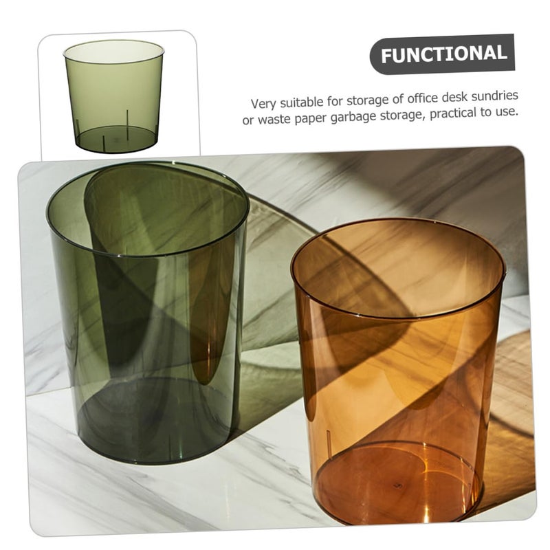 Clear Small Trash Bin for Bathroom Kitchen Office Home Multipurpose Waste Paper Storage - Image 5
