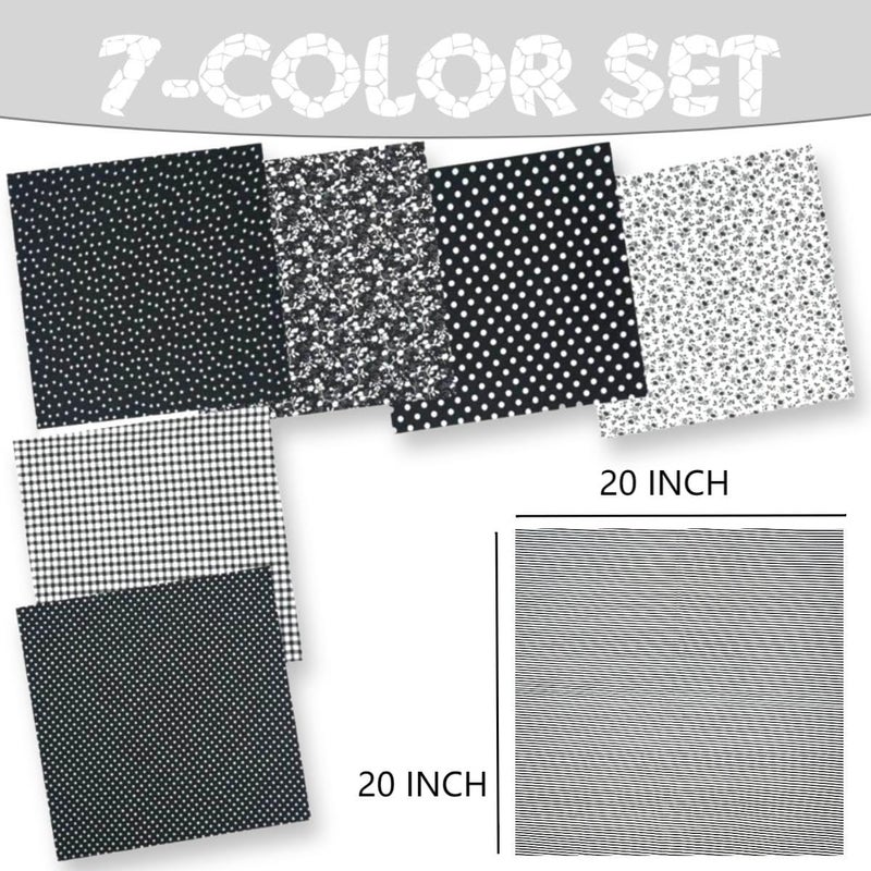 VUFVOID High-Grade Cotton Quilting Fabric Bundle, 100% Cotton Floral Print Patchwork Material for DIY Sewing, Cushions, Crafts, Machine Washable, Multi-Color Patterns (Dark Gray, 20 * 20'') - Image 2