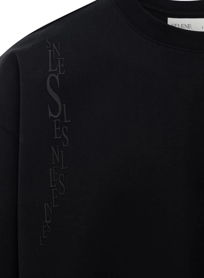 Selene Unisex - Embroidered Logo Oversized T-Shirt
