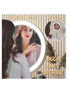 Arabest 20 inch Large Vanity Makeup Mirror with Lights, 3 Color Lighting Modes | Round Lighted Up Makeup Mirror with Dimming LED  - Image 4