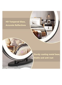 Arabest 20 inch Large Vanity Makeup Mirror with Lights, 3 Color Lighting Modes | Round Lighted Up Makeup Mirror with Dimming LED  - Image 3