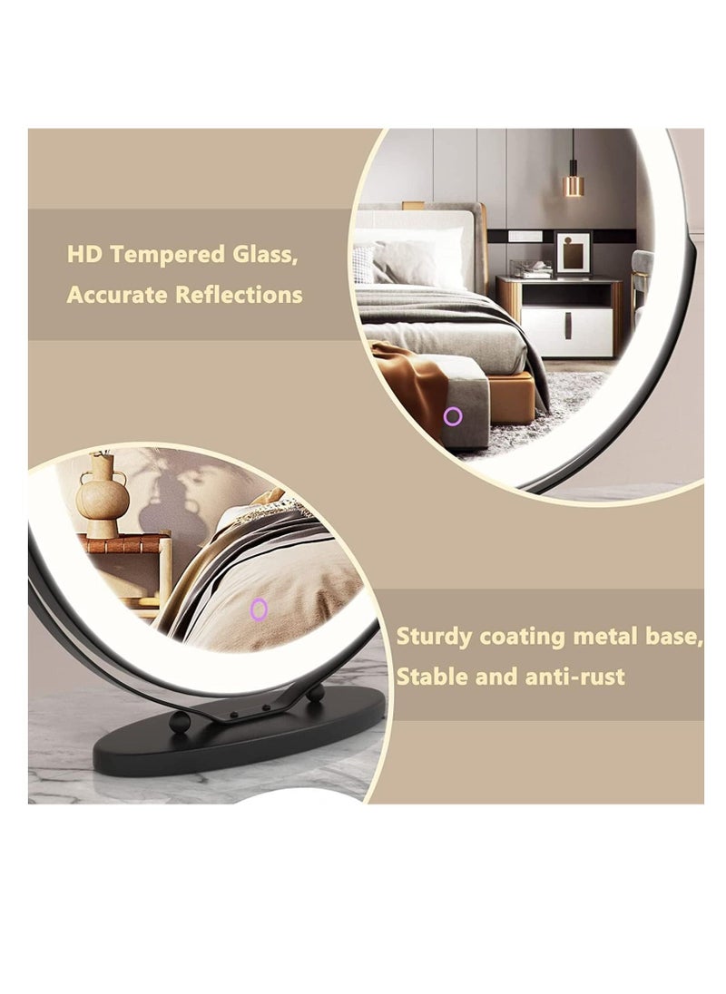 20 inch Large Vanity Makeup Mirror with Lights, 3 Color Lighting Modes | Round Lighted Up Makeup Mirror with Dimming LED