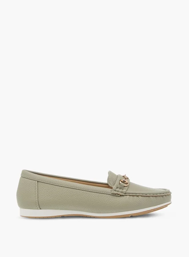 Flora Bella By Shoexpress Women Monogram Slip-On Buckle Loafers