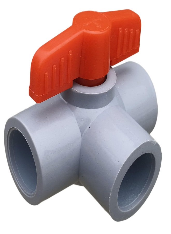 ES EKSAFAR ESEKSAFAR PVC Plain T-Way Ball valve (GRAY) (3/4" Plain T-way Ball valve) - Image 1
