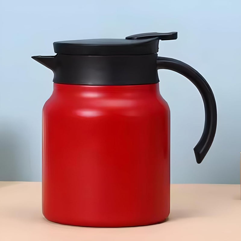 VENDLY غلاية شاي وقهوة حرارية مع مصفاة | 1000 مل | للحفاظ على الحرارة/البرودة، إبريق ماء معزول من الفولاذ المقاوم للصدأ ومضاد للغبار للحفلات/المنزل (أحمر) - Image 1