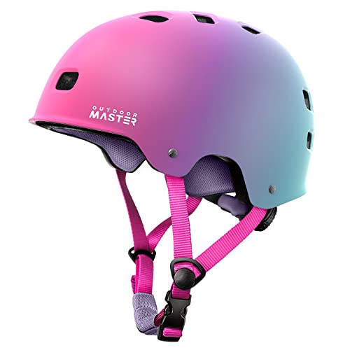 OutdoorMaster Skateboard Cycling Helmet - Two Removable Liners Ventilation Multi-Sport Scooter Roller Skate Inline Skating for Kids, Youth & Adults - XS - Sorbet - Image 1