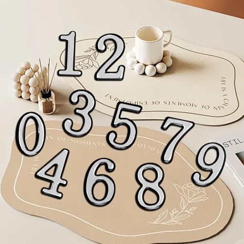 opasyo 30 Pieces Mailbox Numbers for Outside 2 inch 0-9 Self-Adhesive Mail Box Numbers,3D Gold House Numbers for Mailbox, Apartment, House, Trash Bins,Office Hotel Room (Silver, 2inch) - Image 3