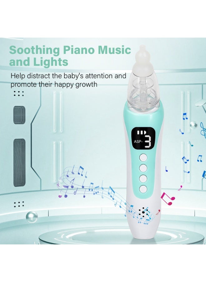 Bukela Electric Nasal Aspirator for Baby, Large Flow, Baby Nose Sucker with 3 Suction Levels, Rechargeable Nose Cleaner for Toddlers, Music and Light Soothing, Soft Silicone Tips - Image 2