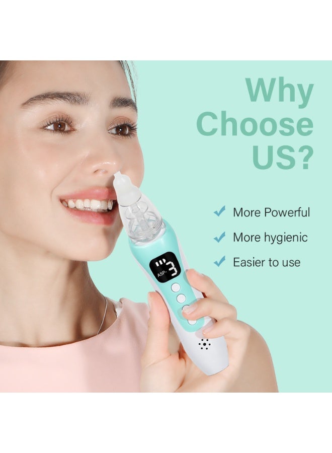 Bukela Electric Nasal Aspirator for Baby, Large Flow, Baby Nose Sucker with 3 Suction Levels, Rechargeable Nose Cleaner for Toddlers, Music and Light Soothing, Soft Silicone Tips - Image 3