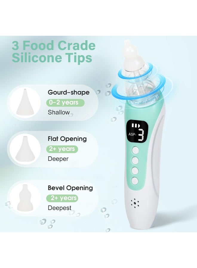 Bukela Electric Nasal Aspirator for Baby, Large Flow, Baby Nose Sucker with 3 Suction Levels, Rechargeable Nose Cleaner for Toddlers, Music and Light Soothing, Soft Silicone Tips - Image 4
