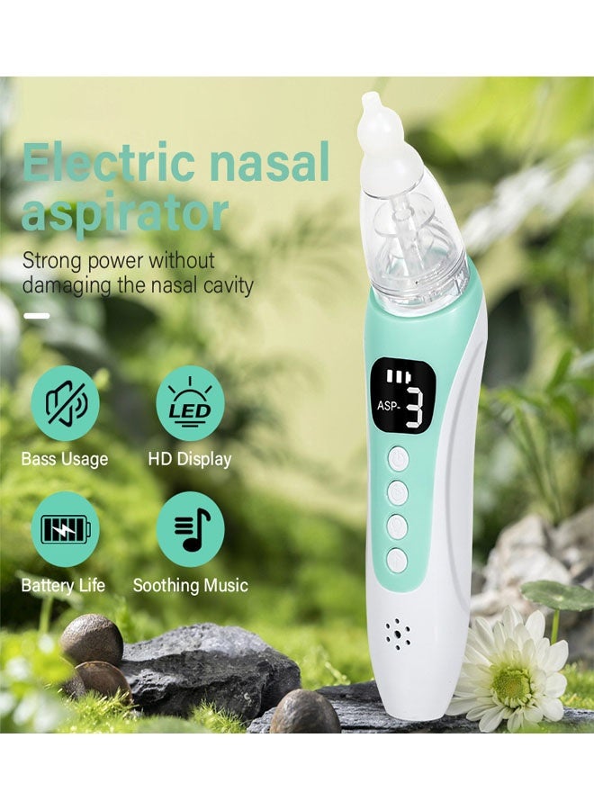 Bukela Electric Nasal Aspirator for Baby, Large Flow, Baby Nose Sucker with 3 Suction Levels, Rechargeable Nose Cleaner for Toddlers, Music and Light Soothing, Soft Silicone Tips - Image 5