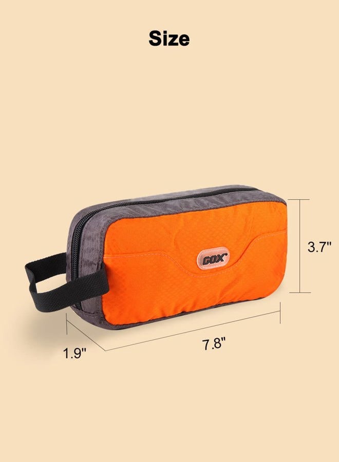 GOX Travel Toiletry Bag Dopp Kit Case for Men Multifunction Packing Organizer Pouch, Orange/Grey, 7.9x4x2.2 Inch (Pack of 1), Toiletry Bag for Travel - Image 5