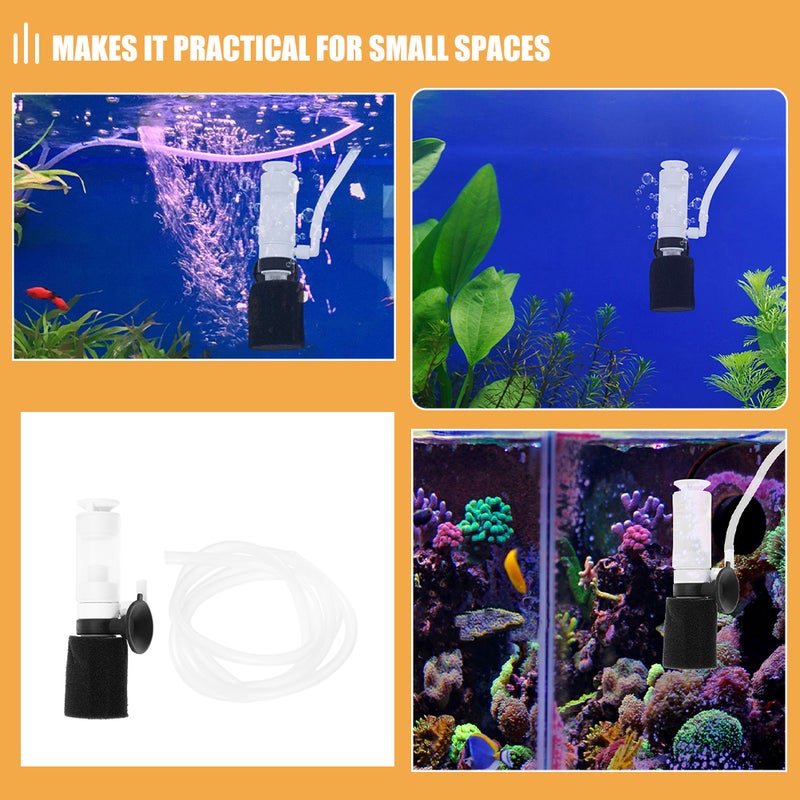 2 Sets Ultra Quiet Mini Air Driven Fish Filter Sponge Filters Air Driven Filter for Small Aquariums with Sponge for Betta and Shrimp Tanks - Image 2