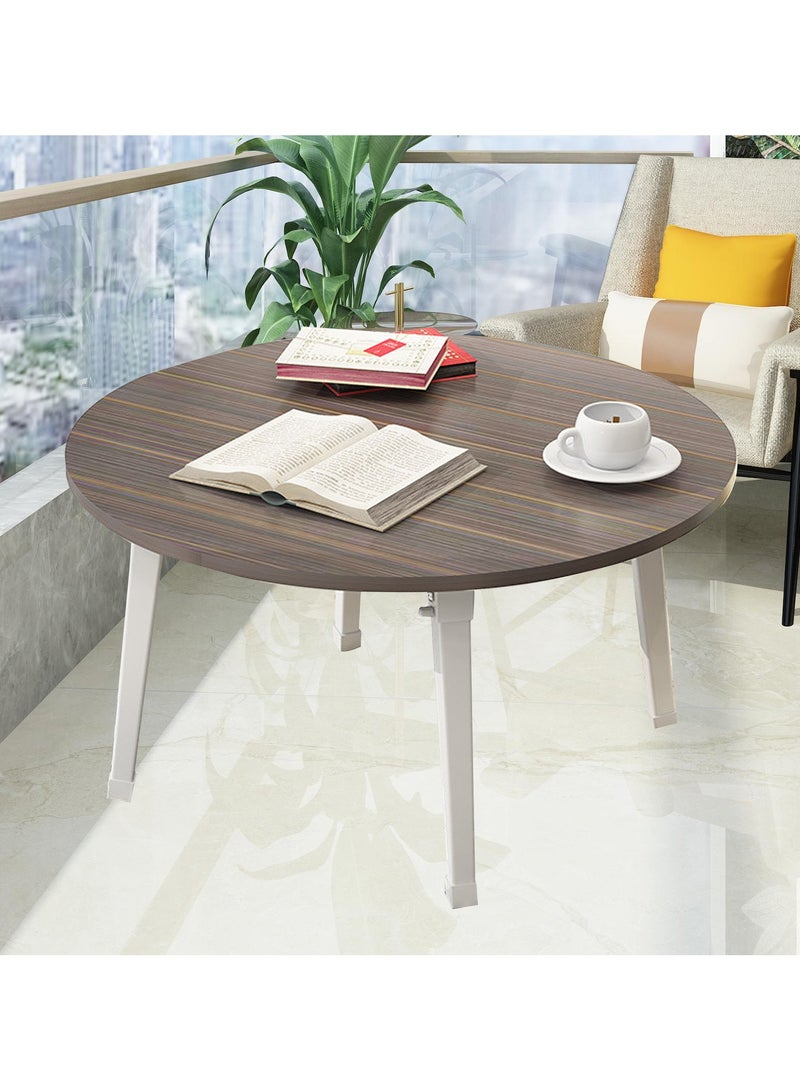 AUTOYSUR طاولة صغيرة قابلة للطي وطاولة قهوة قابلة للطي بجانب السرير ومكتب كمبيوتر لا يتطلب تجميعًا مناسب لنافذة الخليج وحصير التاتامي وغرفة الشاي والشرفة وغرفة المعيشة في الهواء الطلق 60*60*36 سم - Image 2