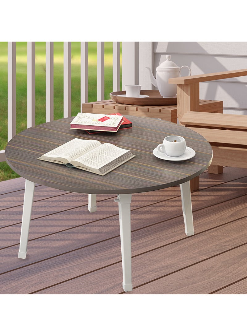 AUTOYSUR طاولة صغيرة قابلة للطي وطاولة قهوة قابلة للطي بجانب السرير ومكتب كمبيوتر لا يتطلب تجميعًا مناسب لنافذة الخليج وحصير التاتامي وغرفة الشاي والشرفة وغرفة المعيشة في الهواء الطلق 60*60*36 سم - Image 4